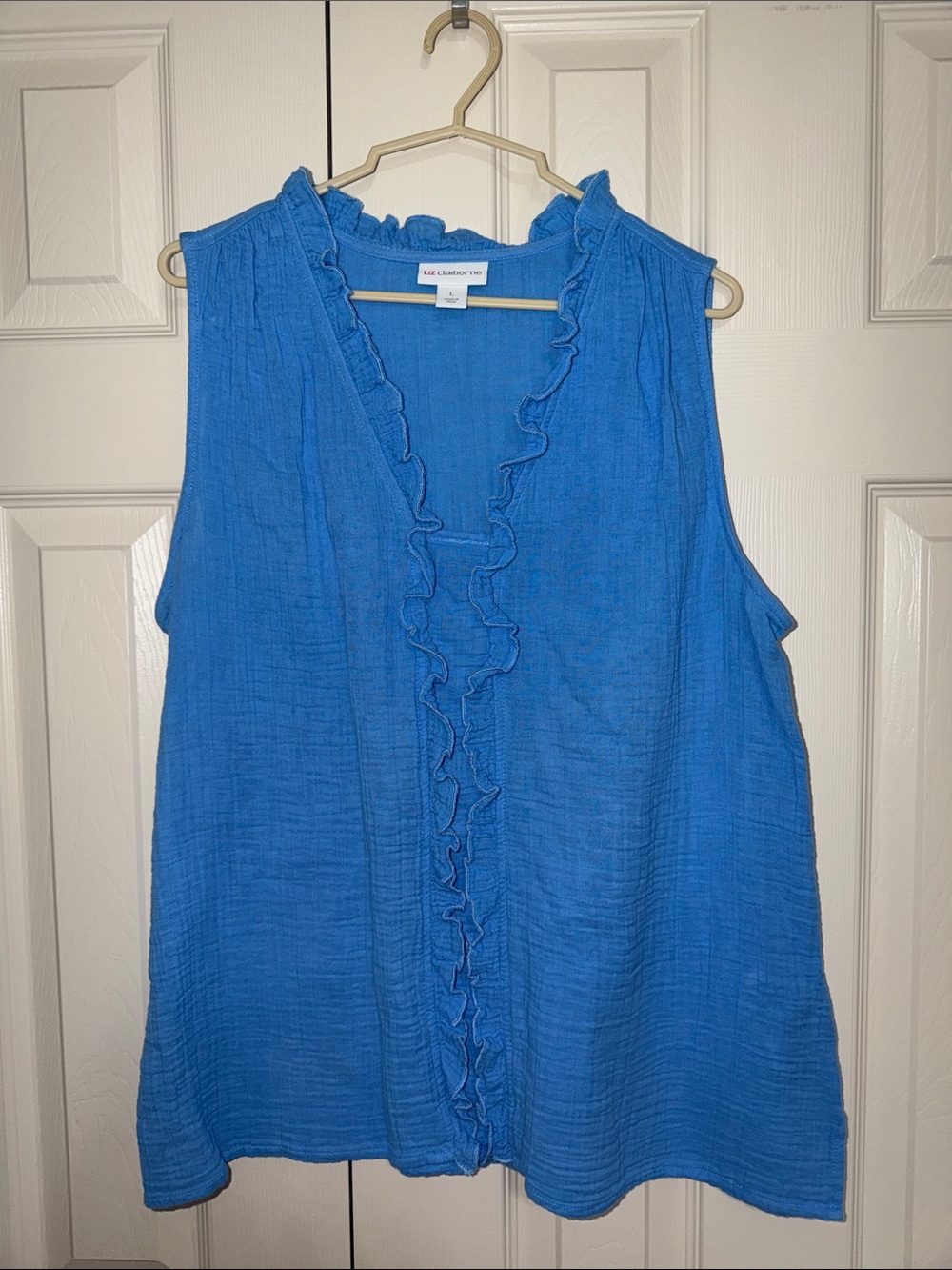 Liz Claiborne Royal Blue Ruffle-Trim Sleeveless Camisole